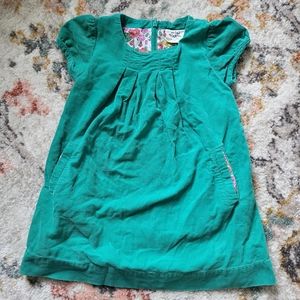 Mini Boden 2-3y girls green cord floral dress jumper